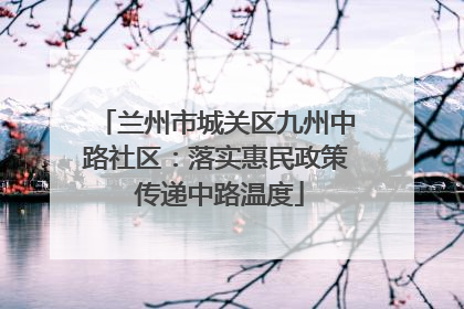 兰州市城关区九州中路社区：落实惠民政策 传递中路温度