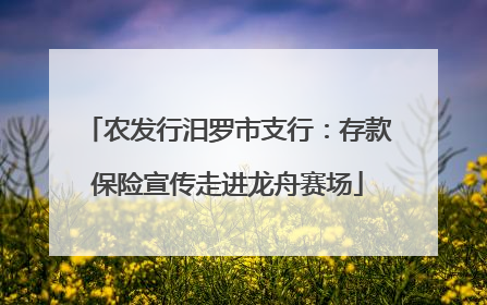 农发行汨罗市支行：存款保险宣传走进龙舟赛场