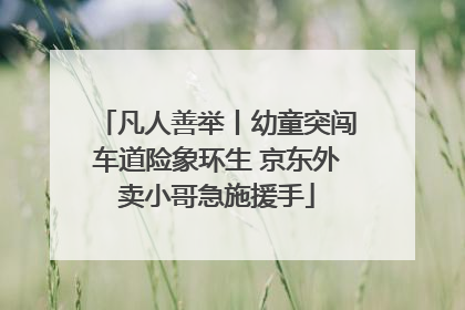 凡人善举丨幼童突闯车道险象环生 京东外卖小哥急施援手