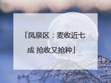 凤泉区：麦收近七成 抢收又抢种