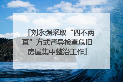 刘永强采取“四不两直”方式督导检查危旧房屋集中整治工作