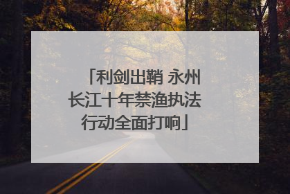 利剑出鞘 永州长江十年禁渔执法行动全面打响