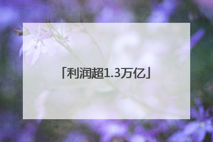 利润超1.3万亿