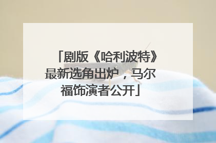 剧版《哈利波特》最新选角出炉，马尔福饰演者公开