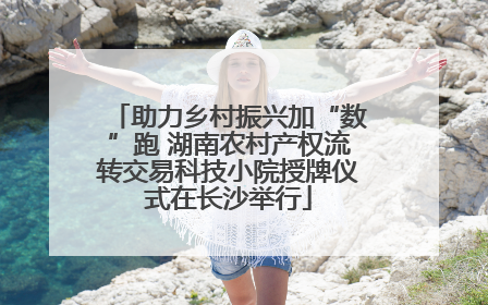 助力乡村振兴加“数”跑 湖南农村产权流转交易科技小院授牌仪式在长沙举行
