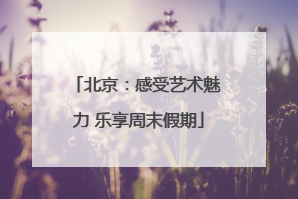 北京：感受艺术魅力 乐享周末假期