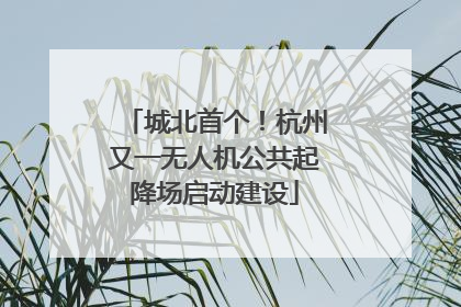 城北首个！杭州又一无人机公共起降场启动建设