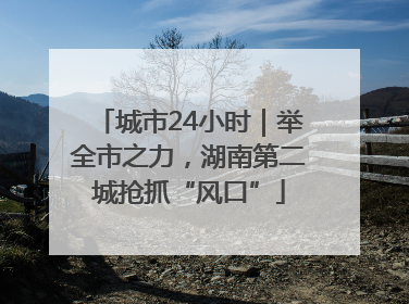 城市24小时｜举全市之力，湖南第二城抢抓“风口”