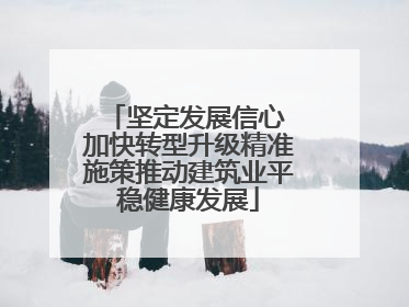 坚定发展信心 加快转型升级精准施策推动建筑业平稳健康发展