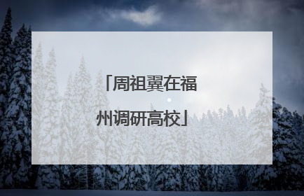 周祖翼在福州调研高校
