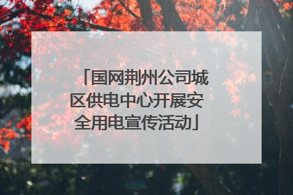 国网荆州公司城区供电中心开展安全用电宣传活动