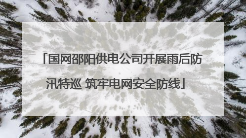 国网邵阳供电公司开展雨后防汛特巡 筑牢电网安全防线