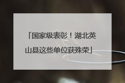 国家级表彰！湖北英山县这些单位获殊荣