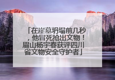 在崖墓坍塌前几秒，他冒死抢出文物！眉山杨宇春获评四川省文物安全守护者
