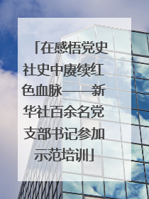 在感悟党史社史中赓续红色血脉——新华社百余名党支部书记参加示范培训