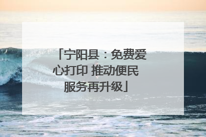 宁阳县：免费爱心打印 推动便民服务再升级