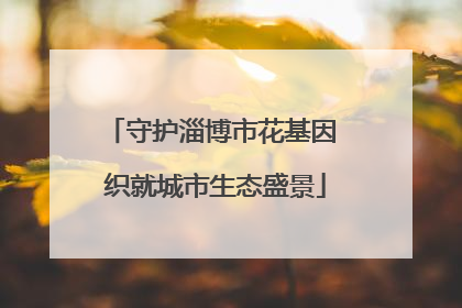 守护淄博市花基因 织就城市生态盛景