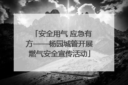 安全用气 应急有方——杨园城管开展燃气安全宣传活动