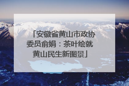 安徽省黄山市政协委员俞娟：茶叶绘就黄山民生新图景