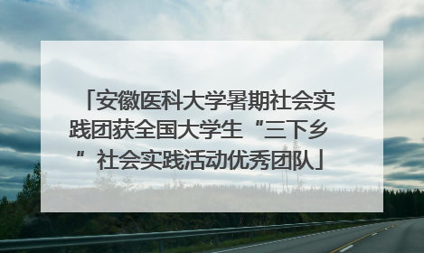 安徽医科大学暑期社会实践团获全国大学生“三下乡”社会实践活动优秀团队