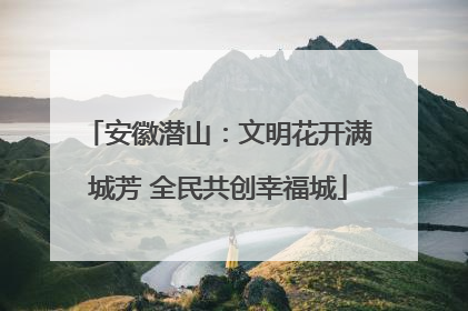 安徽潜山：文明花开满城芳 全民共创幸福城