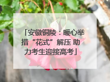 安徽铜陵：暖心举措“花式”解压 助力考生迎接高考