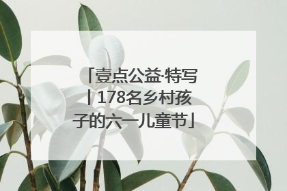 壹点公益·特写丨178名乡村孩子的六一儿童节