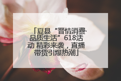 夏县“晋情消费·品质生活”618活动 精彩来袭，直播带货引爆热潮