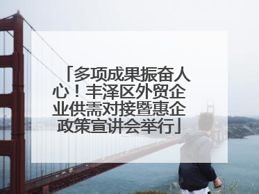 多项成果振奋人心！丰泽区外贸企业供需对接暨惠企政策宣讲会举行