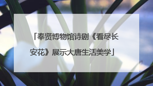 奉贤博物馆诗剧《看尽长安花》展示大唐生活美学