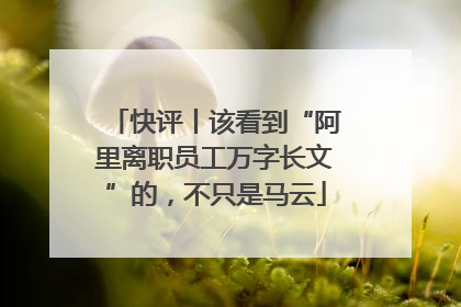 快评丨该看到“阿里离职员工万字长文”的，不只是马云