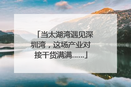当太湖湾遇见深圳湾，这场产业对接干货满满……