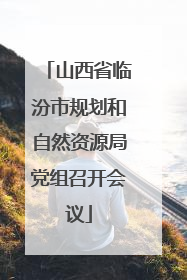 山西省临汾市规划和自然资源局党组召开会议