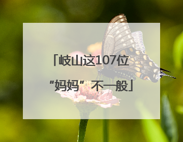 岐山这107位“妈妈”不一般