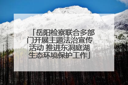 岳阳检察联合多部门开展主题法治宣传活动 推进东洞庭湖生态环境保护工作
