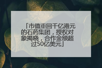 市值重回千亿港元的石药集团，授权对象揭晓，合作金额超过50亿美元