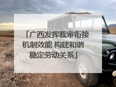 广西发挥裁审衔接机制效能 构建和谐稳定劳动关系