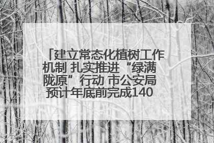 建立常态化植树工作机制 扎实推进“绿满陇原”行动 市公安局预计年底前完成1402亩绿化任务