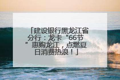 建设银行黑龙江省分行：龙卡“66节”惠购龙江，点燃夏日消费热浪！