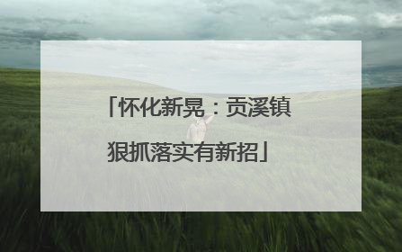 怀化新晃：贡溪镇狠抓落实有新招