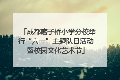 成都磨子桥小学分校举行“六一”主题队日活动暨校园文化艺术节