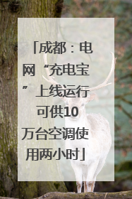 成都：电网“充电宝”上线运行 可供10万台空调使用两小时