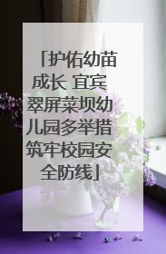 护佑幼苗成长 宜宾翠屏菜坝幼儿园多举措筑牢校园安全防线