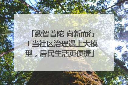 数智普陀 向新而行〡当社区治理遇上大模型，居民生活更便捷