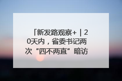 新发路观察+｜20天内，省委书记两次“四不两直”暗访，有何深意？