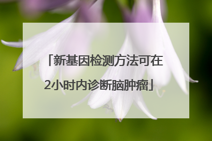新基因检测方法可在2小时内诊断脑肿瘤
