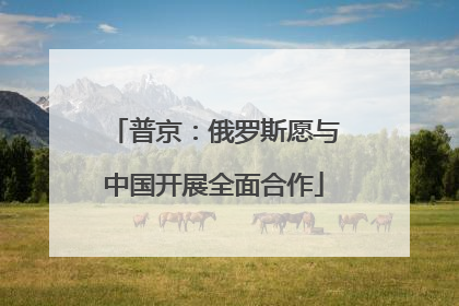 普京：俄罗斯愿与中国开展全面合作