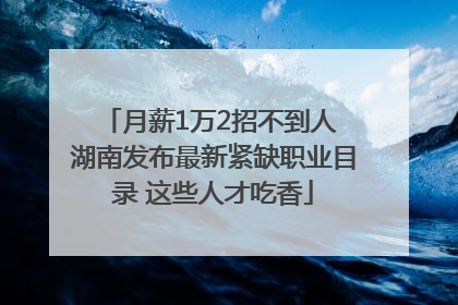 月薪1万2招不到人 湖南发布最新紧缺职业目录 这些人才吃香