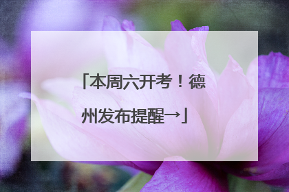本周六开考！德州发布提醒→