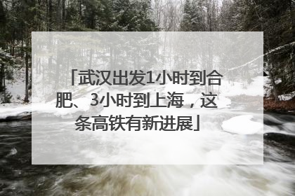 武汉出发1小时到合肥、3小时到上海，这条高铁有新进展